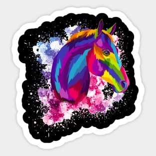 Pop Art Colorful Horse Sticker